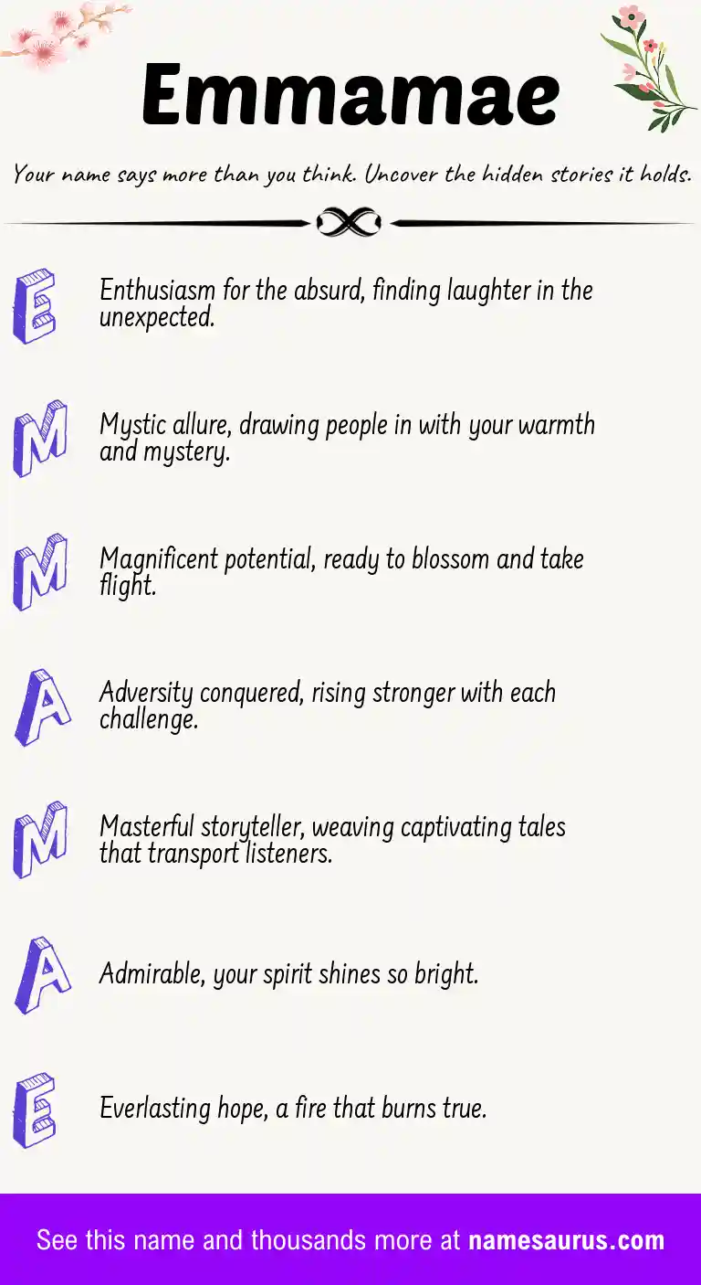 Acrostic poem about Emmamae.
