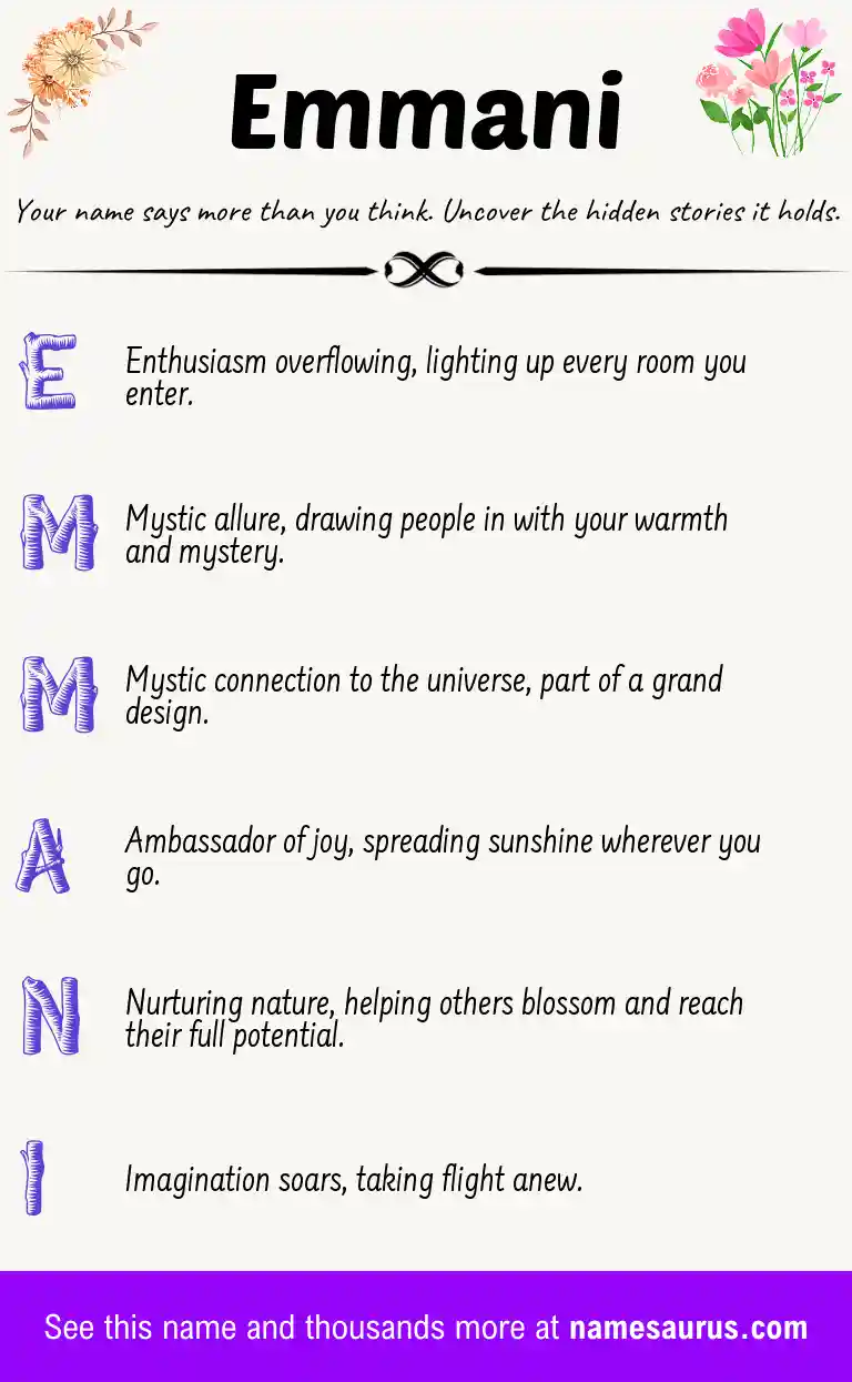 Acrostic poem about Emmani.