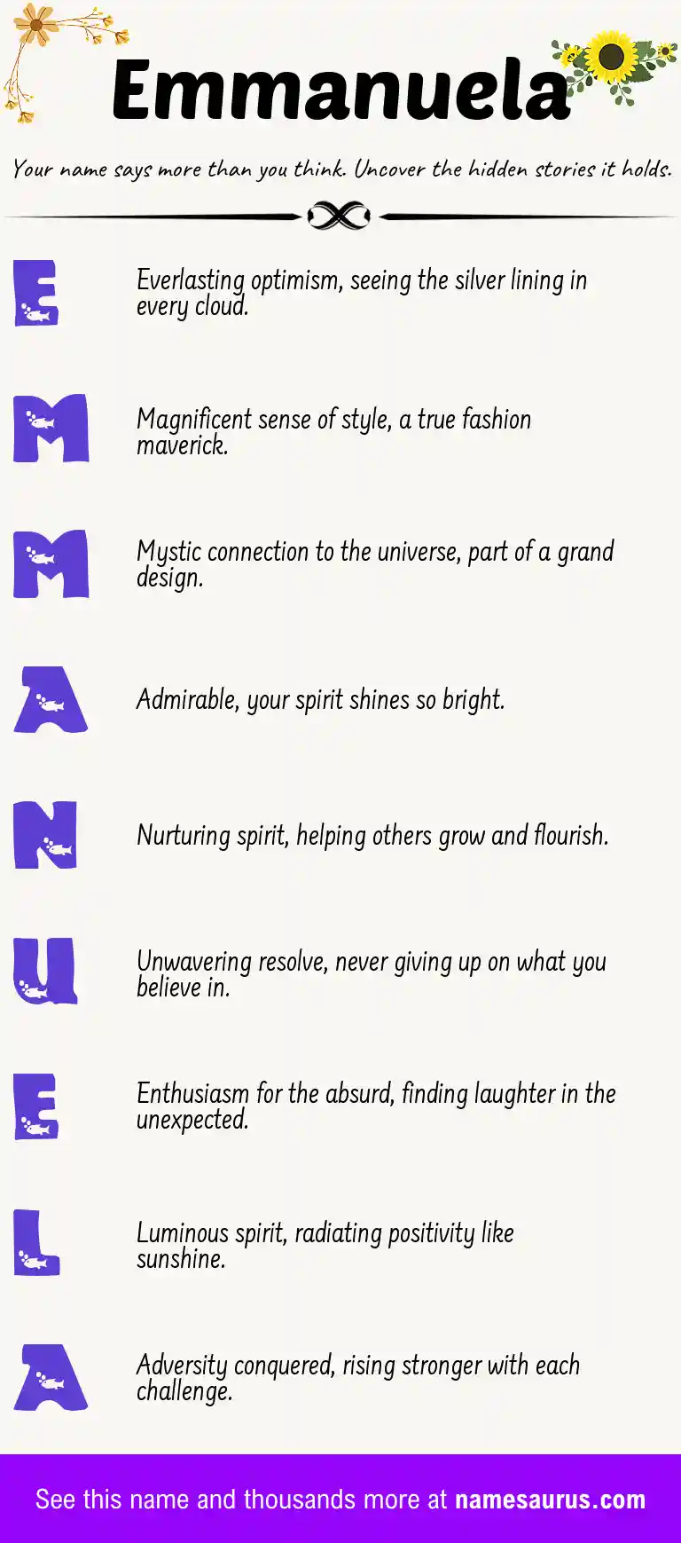 Acrostic poem about Emmanuela.