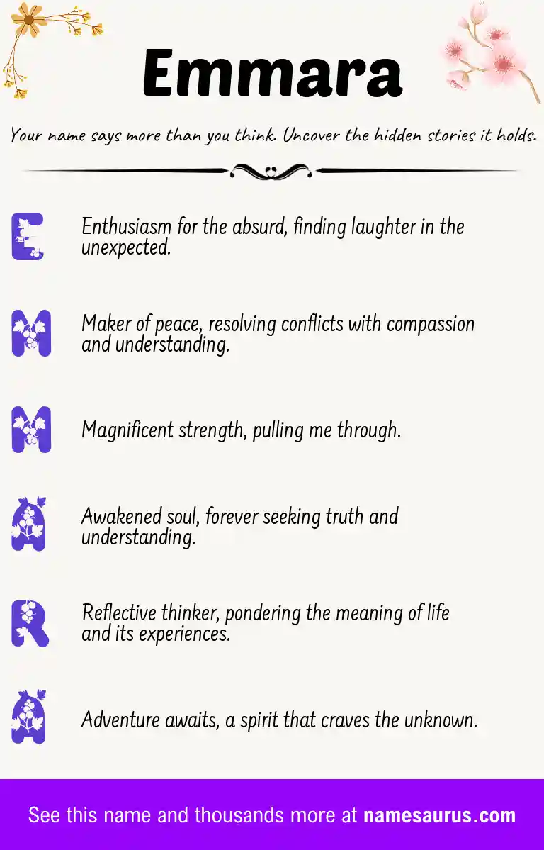 Acrostic poem about Emmara.