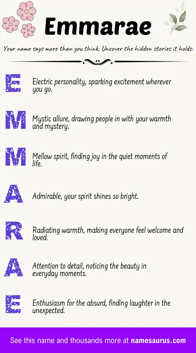 Acrostic poem about Emmarae.