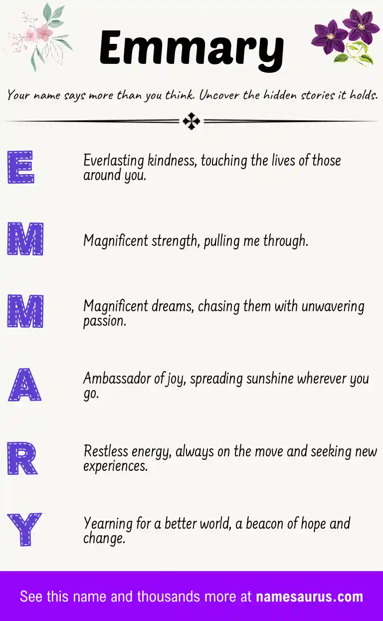 Acrostic poem about Emmary.