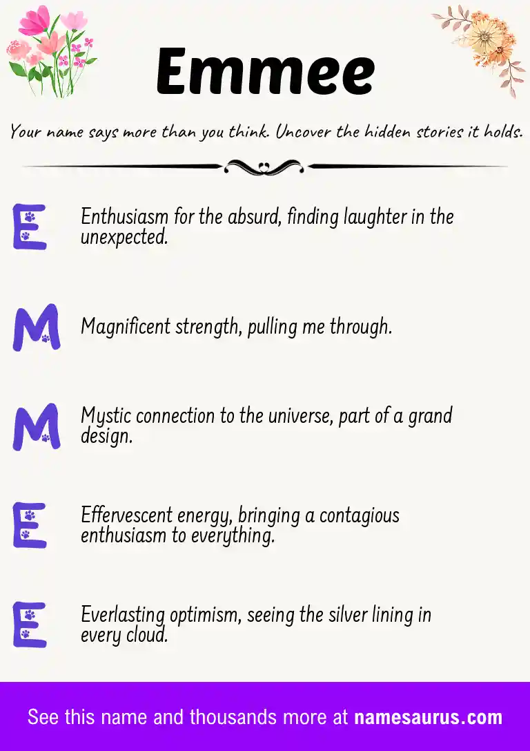 Acrostic poem about Emmee.
