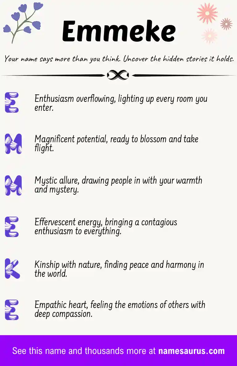 Acrostic poem about Emmeke.