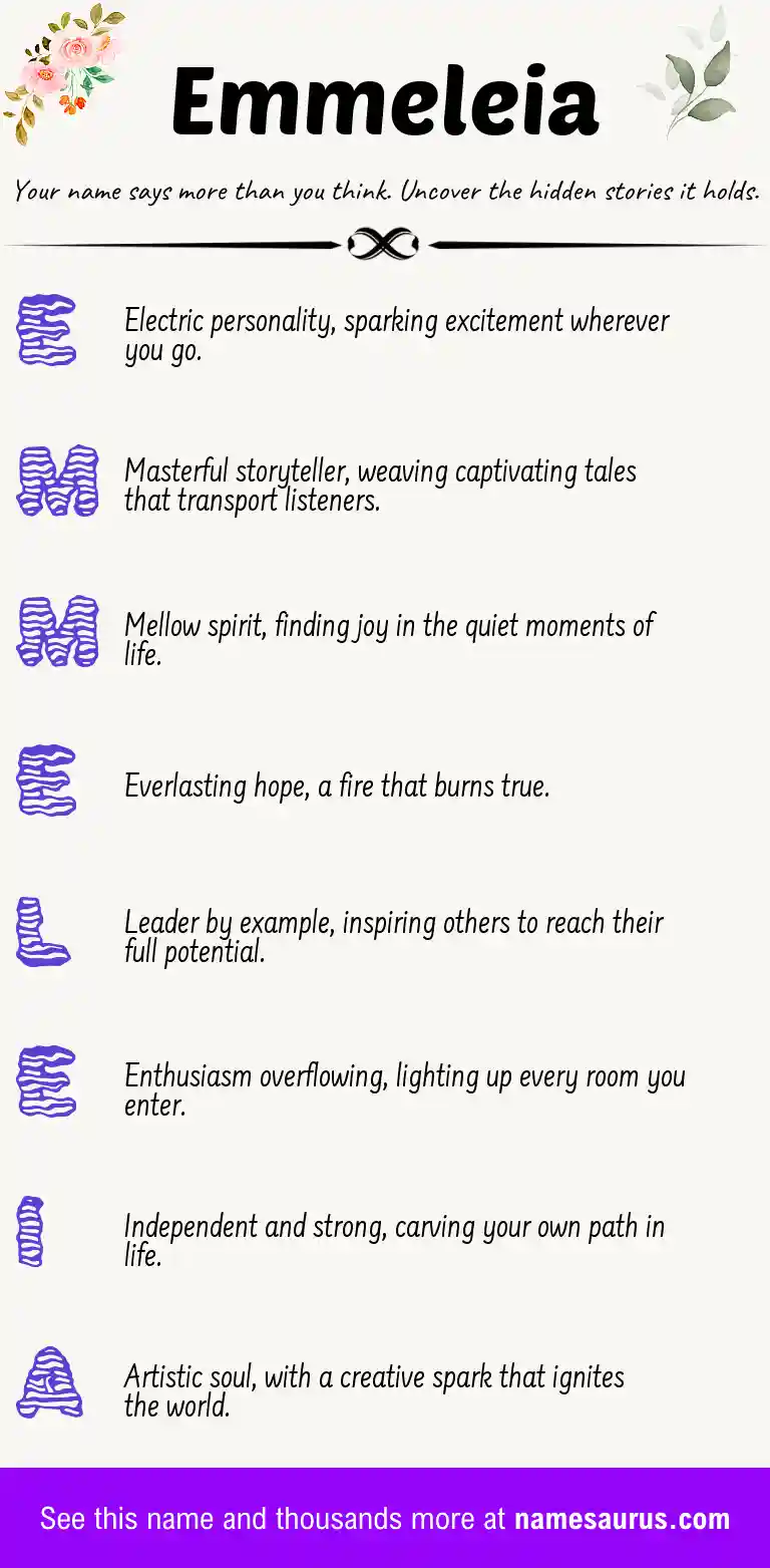 Acrostic poem about Emmeleia.