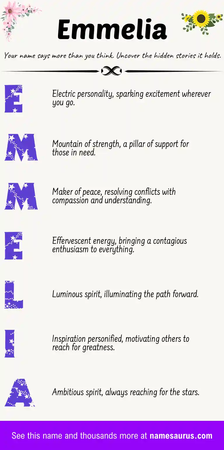 Acrostic poem about Emmelia.