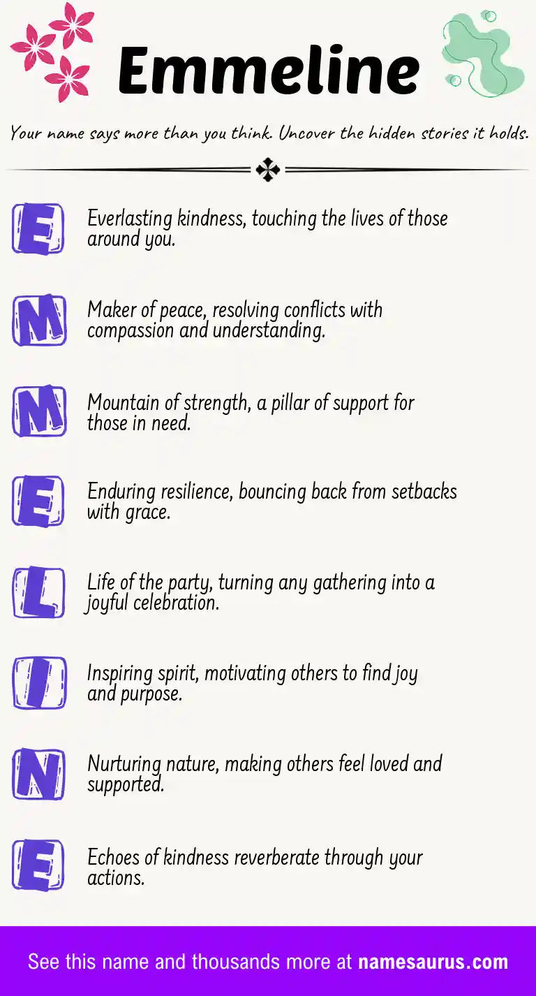 Acrostic poem about Emmeline.