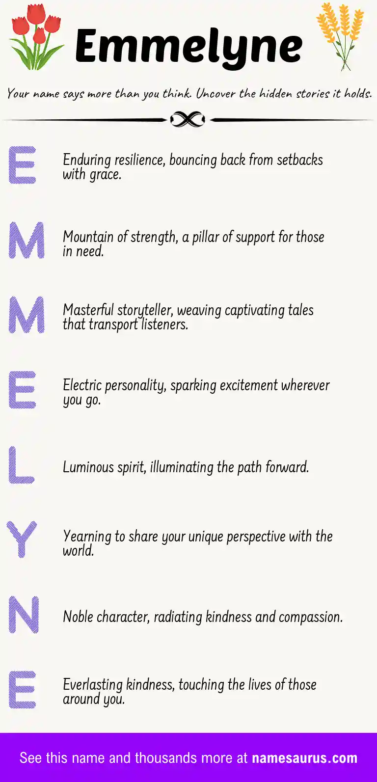 Acrostic poem about Emmelyne.