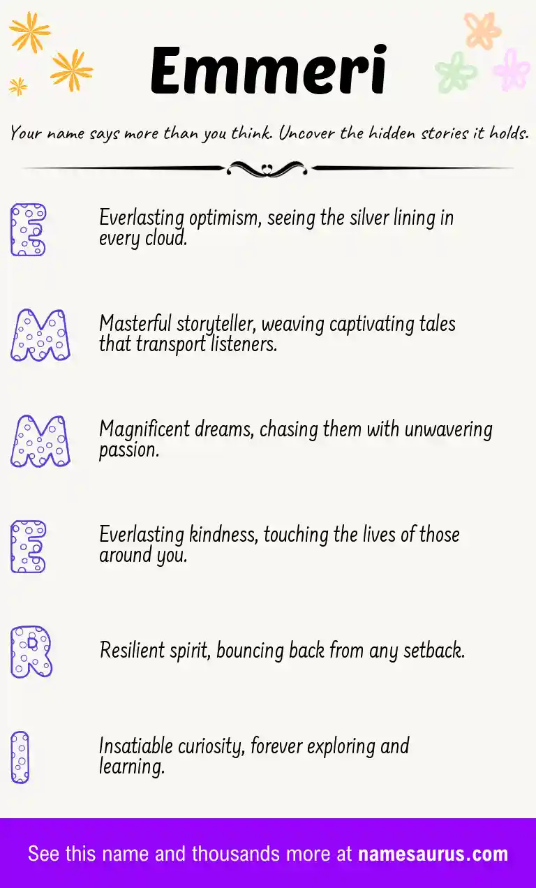 Acrostic poem about Emmeri.