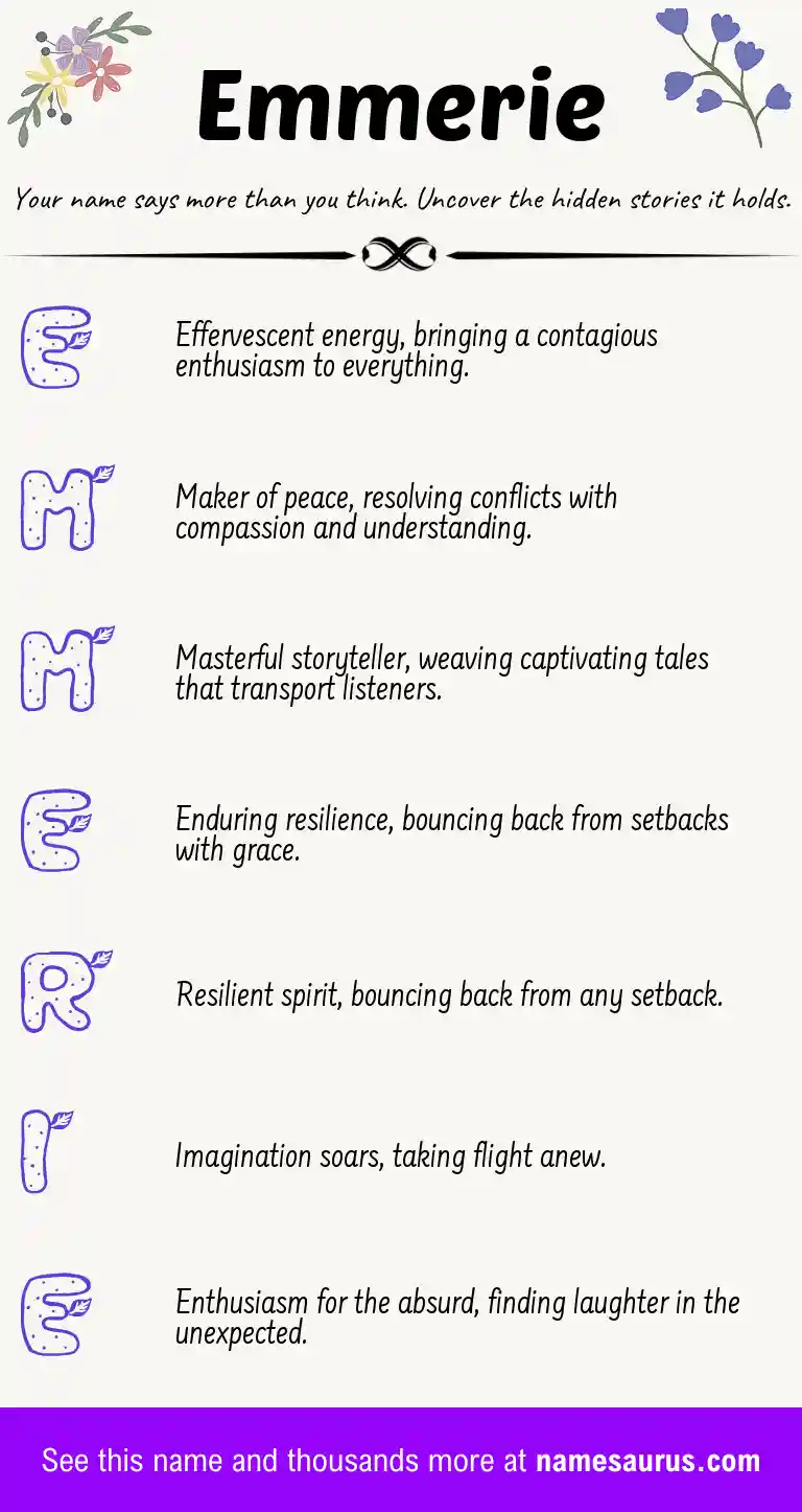 Acrostic poem about Emmerie.