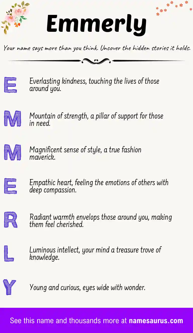 Acrostic poem about Emmerly.
