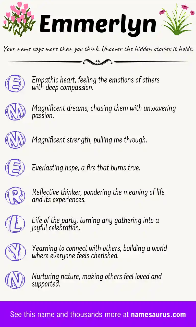 Acrostic poem about Emmerlyn.