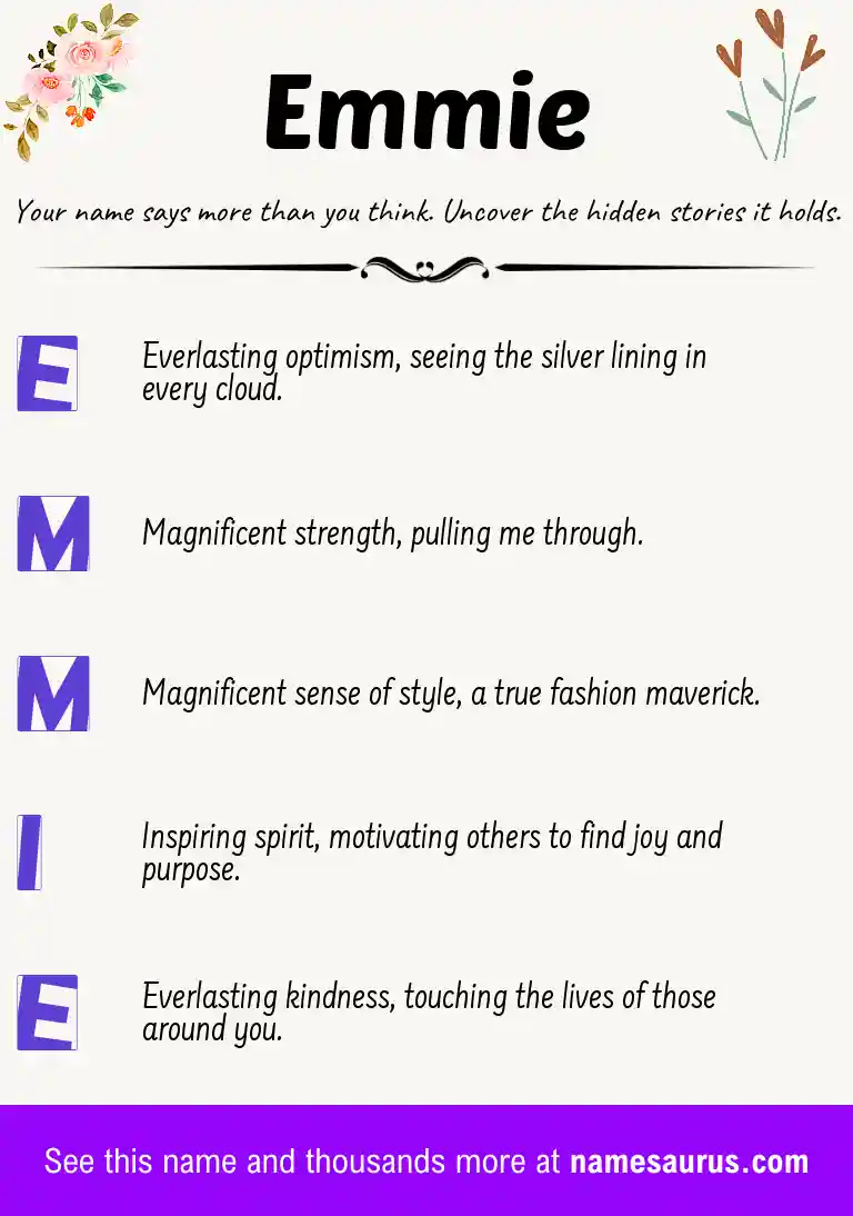 Acrostic poem about Emmie.