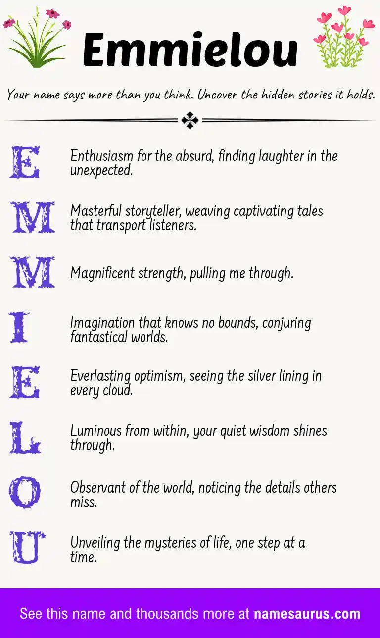 Acrostic poem about Emmielou.