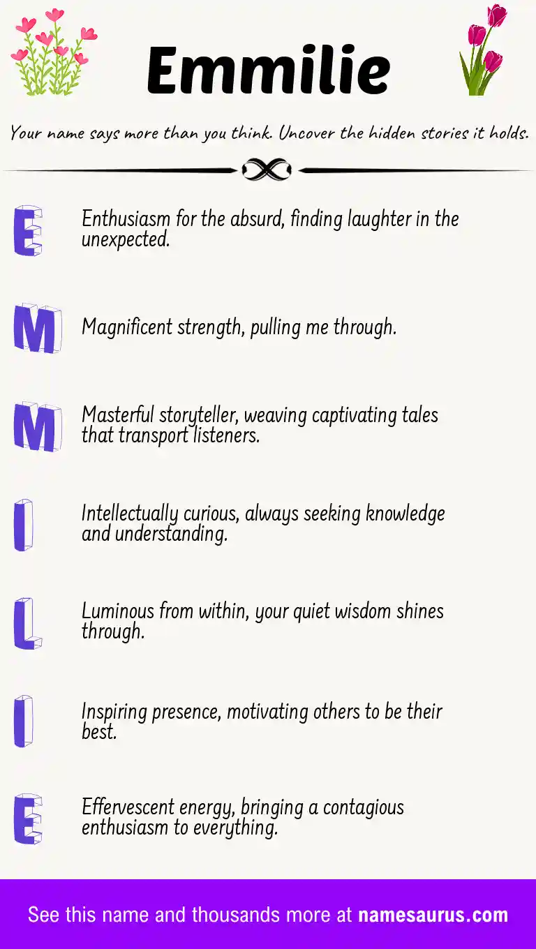 Acrostic poem about Emmilie.