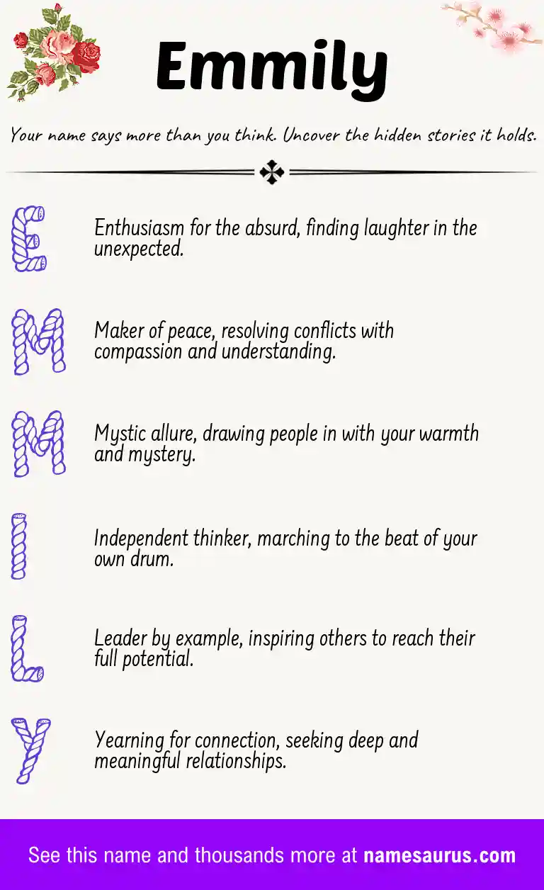 Acrostic poem about Emmily.