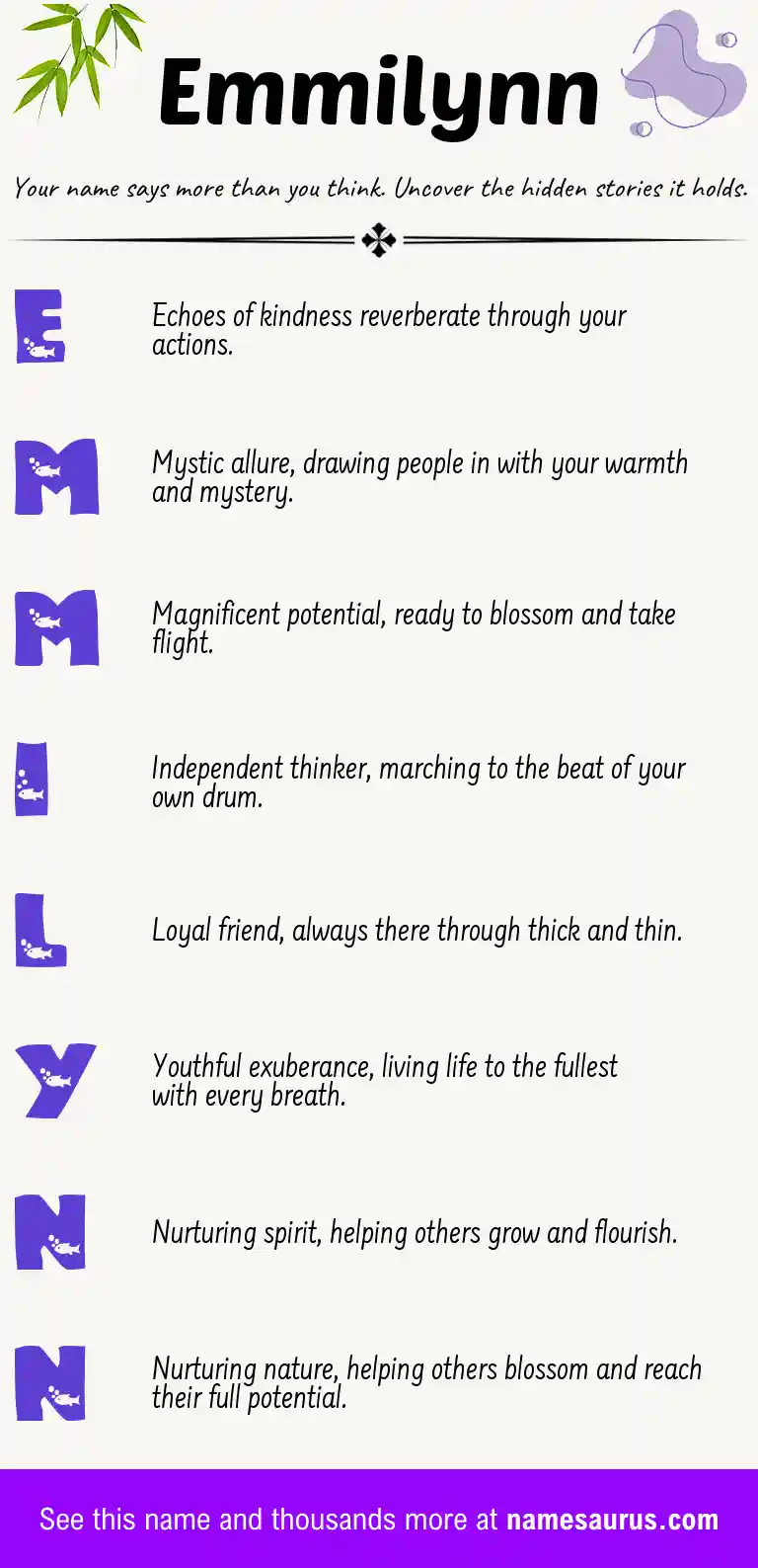 Acrostic poem about Emmilynn.