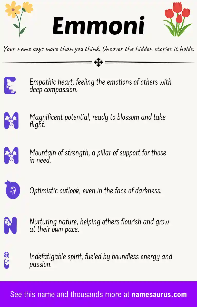 Acrostic poem about Emmoni.