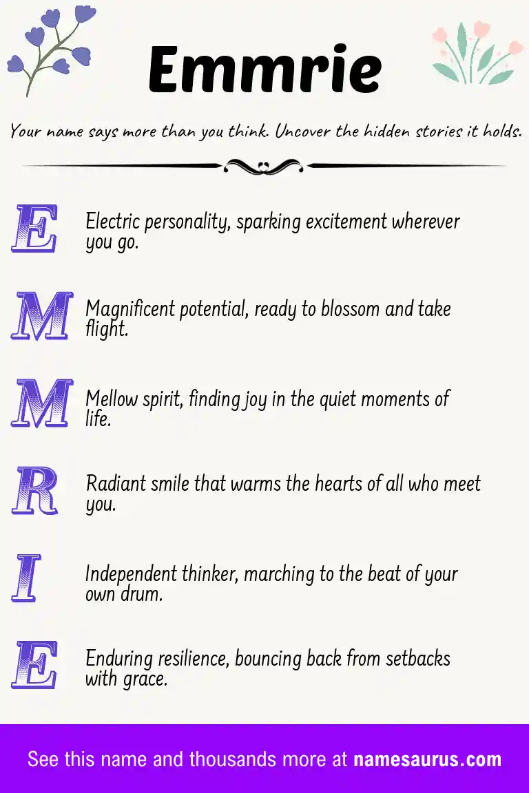 Acrostic poem about Emmrie.