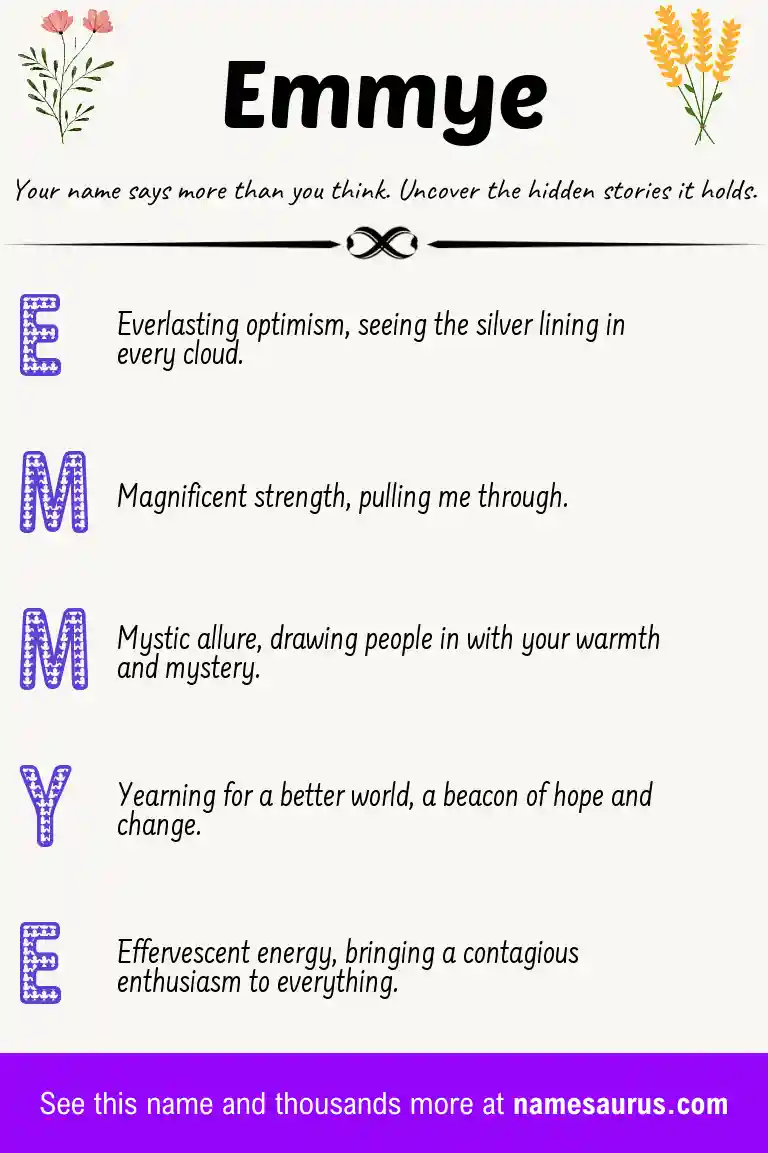 Acrostic poem about Emmye.