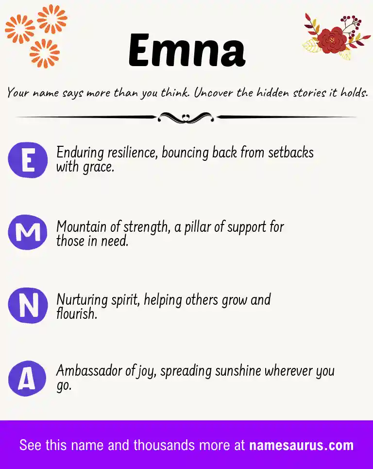 Acrostic poem about Emna.