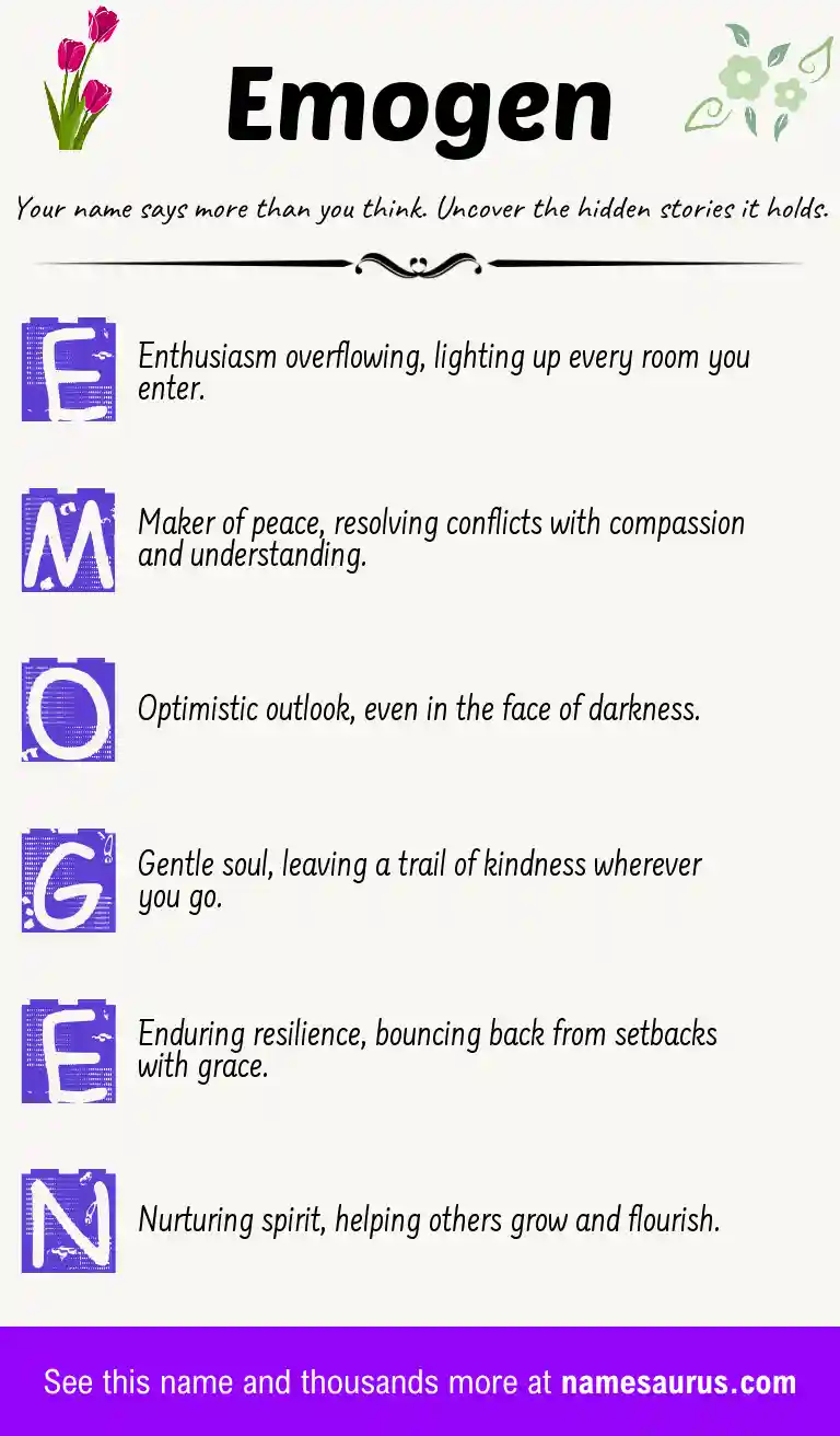 Acrostic poem about Emogen.