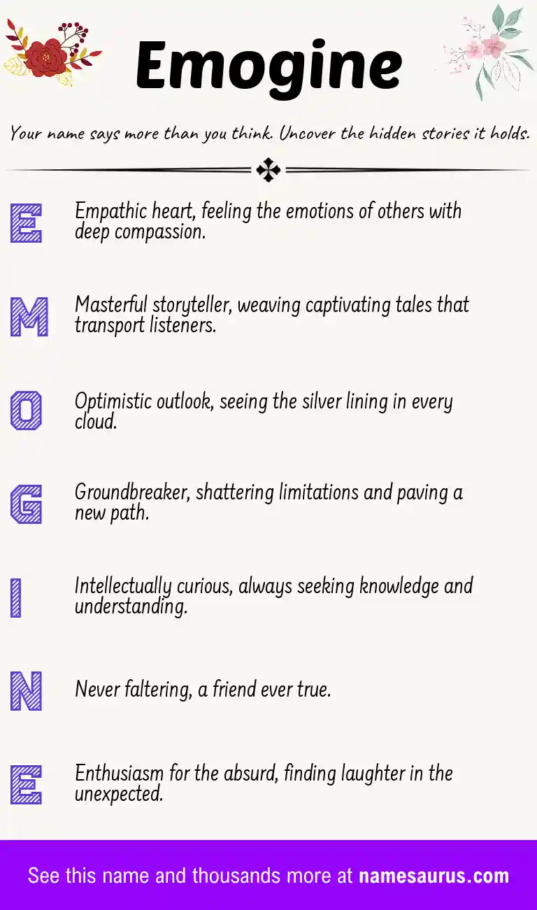 Acrostic poem about Emogine.
