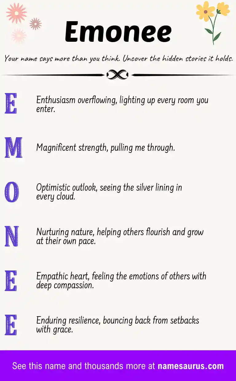 Acrostic poem about Emonee.