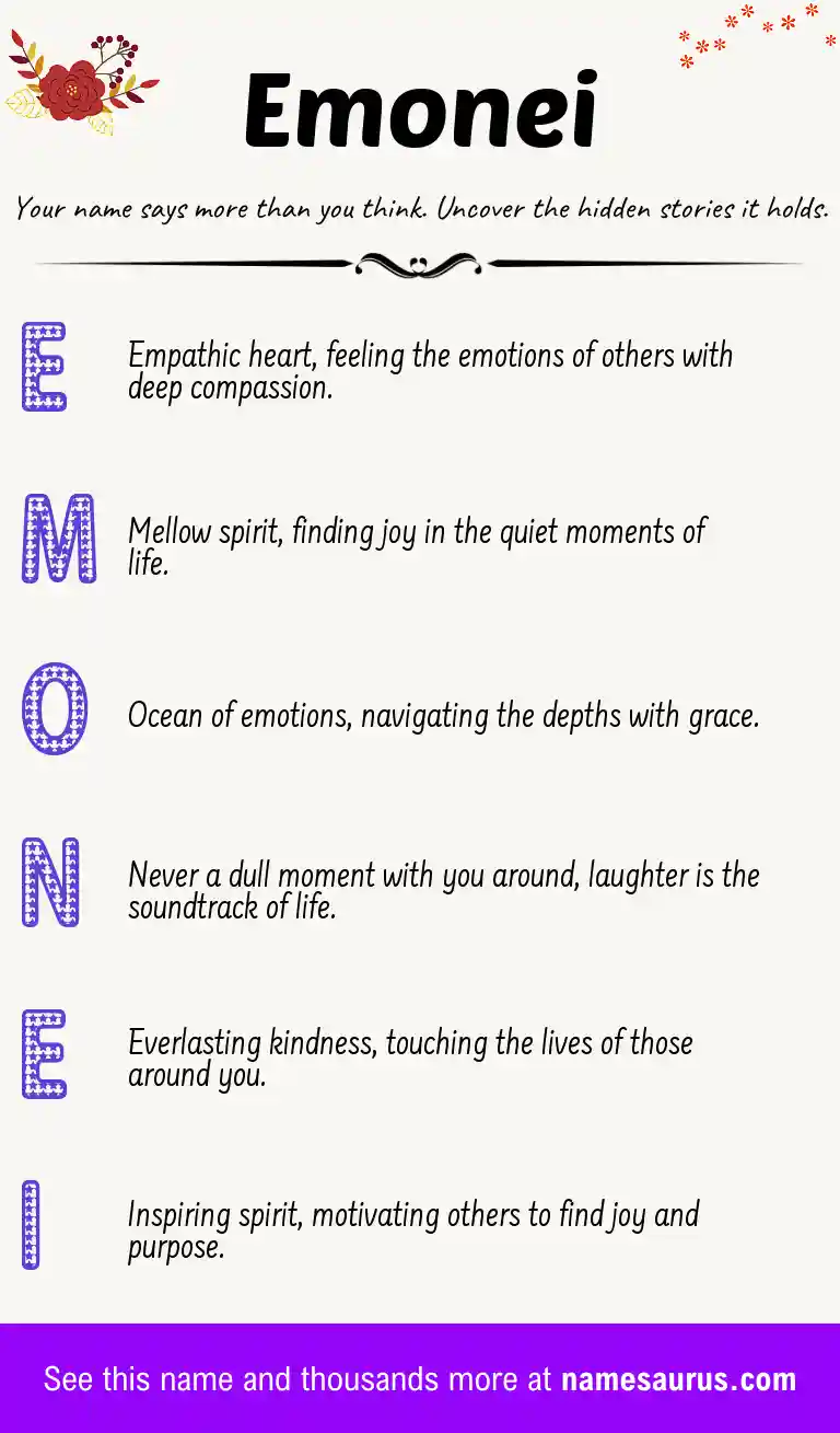 Acrostic poem about Emonei.
