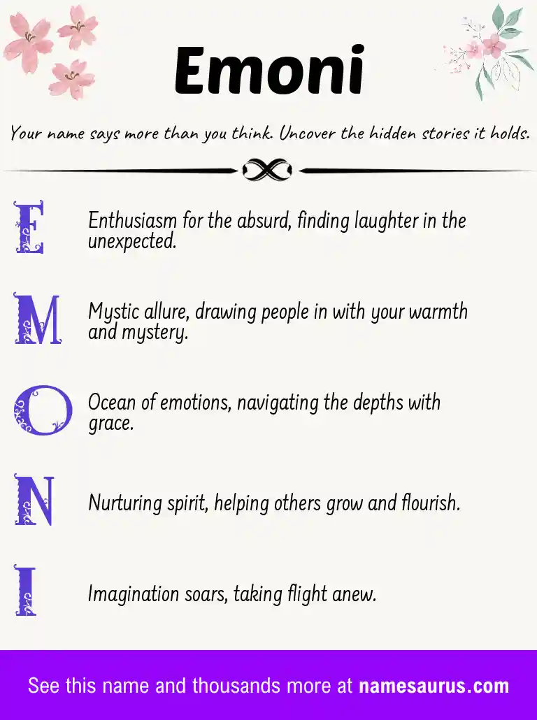Acrostic poem about Emoni.