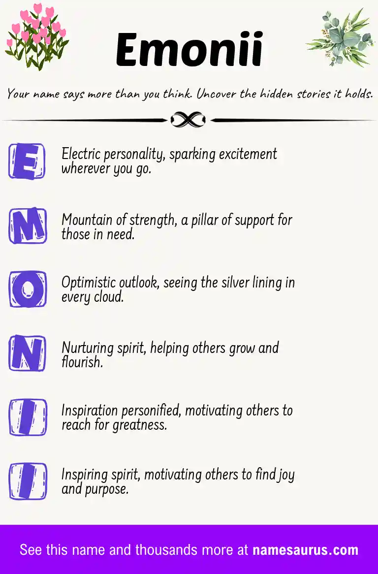 Acrostic poem about Emonii.