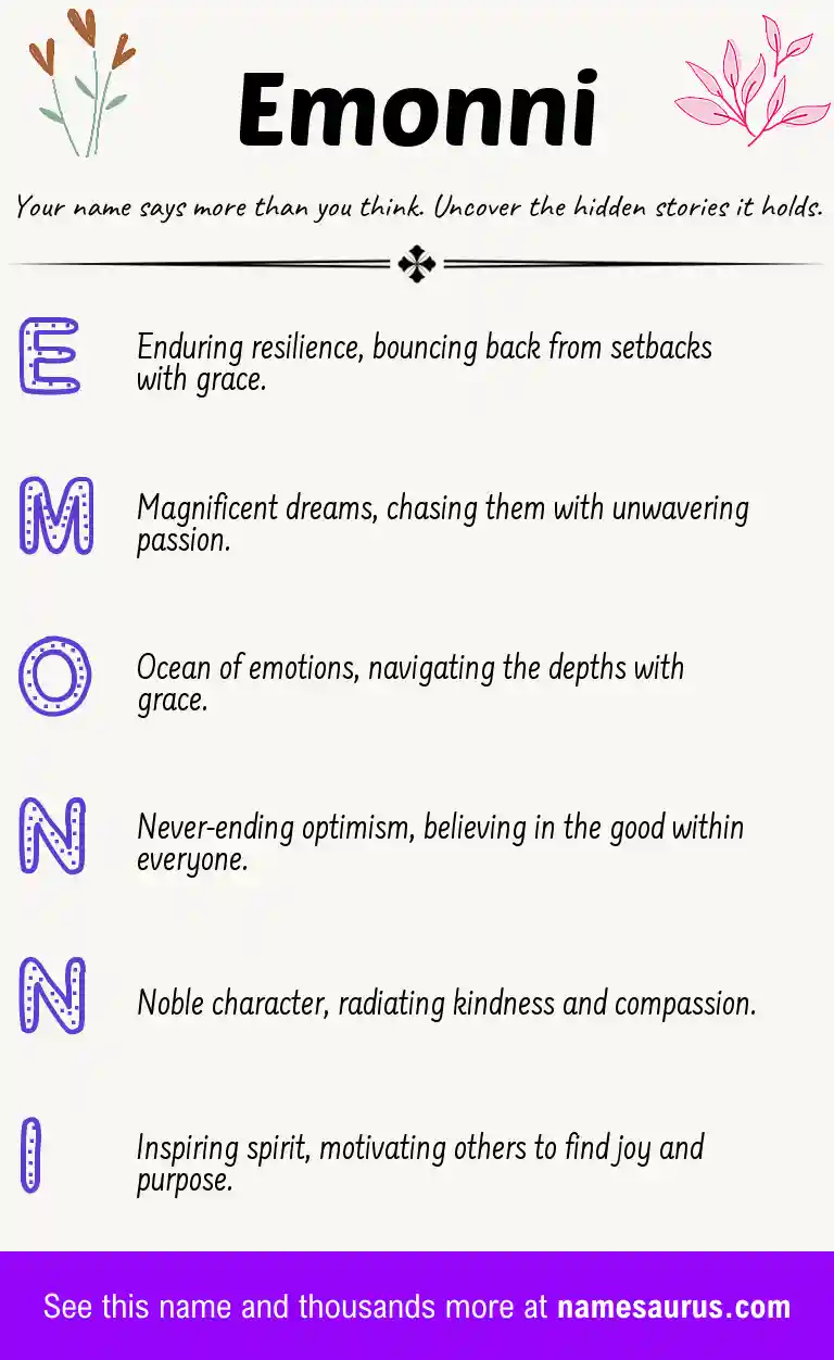 Acrostic poem about Emonni.