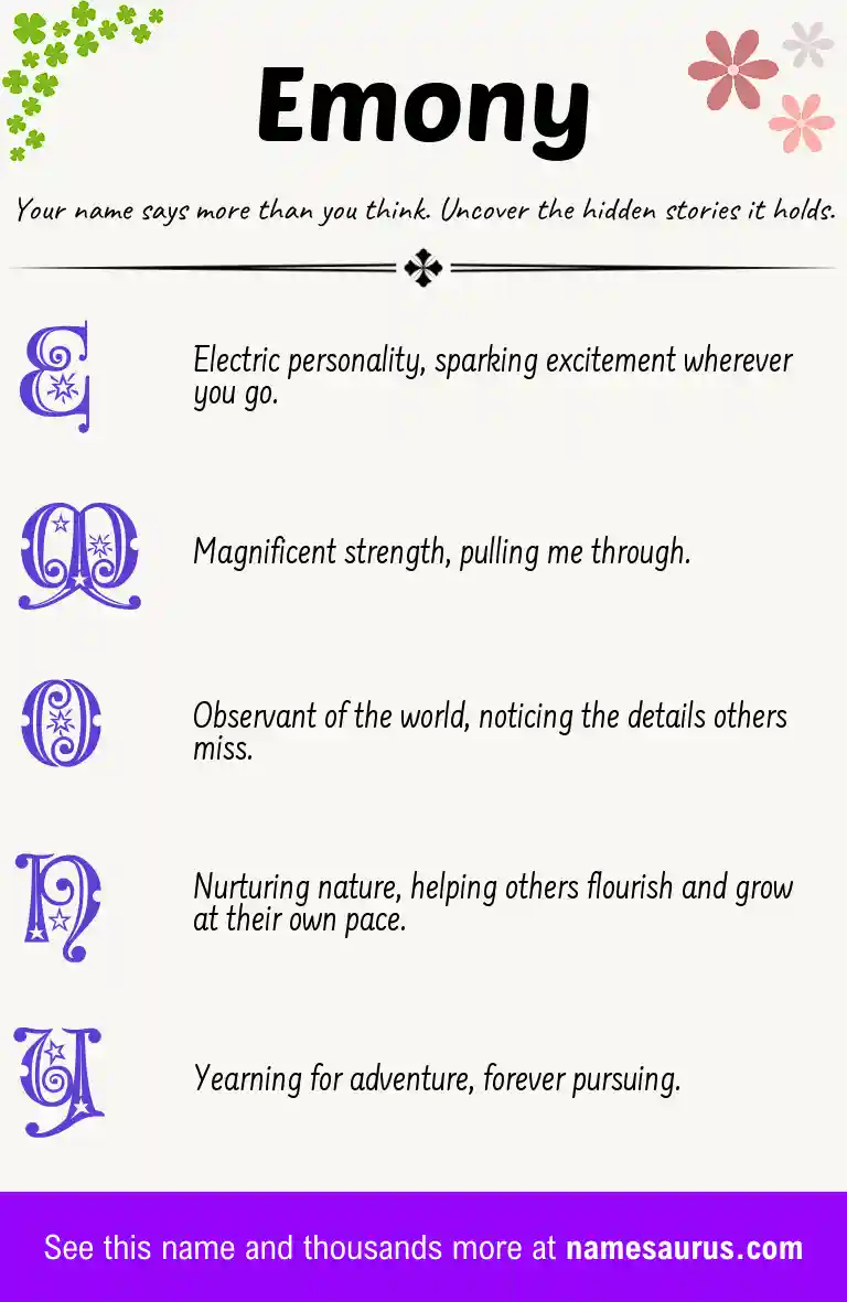 Acrostic poem about Emony.