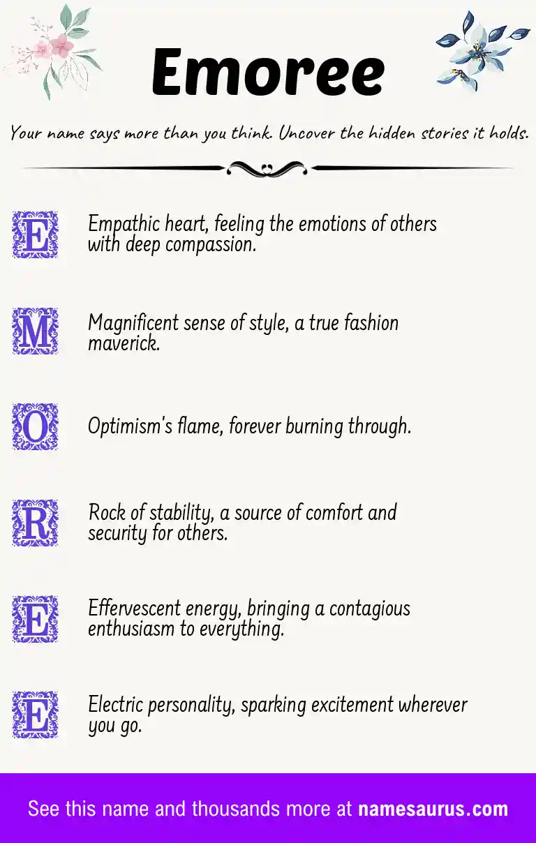 Acrostic poem about Emoree.