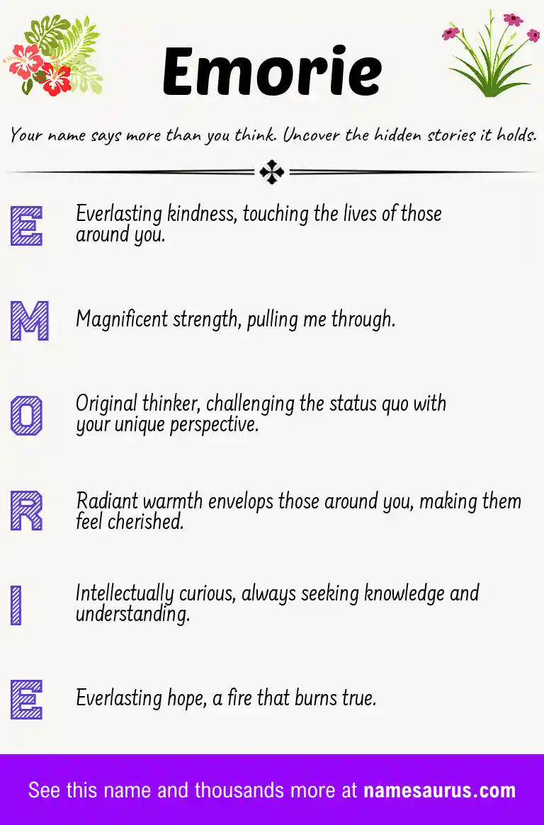 Acrostic poem about Emorie.