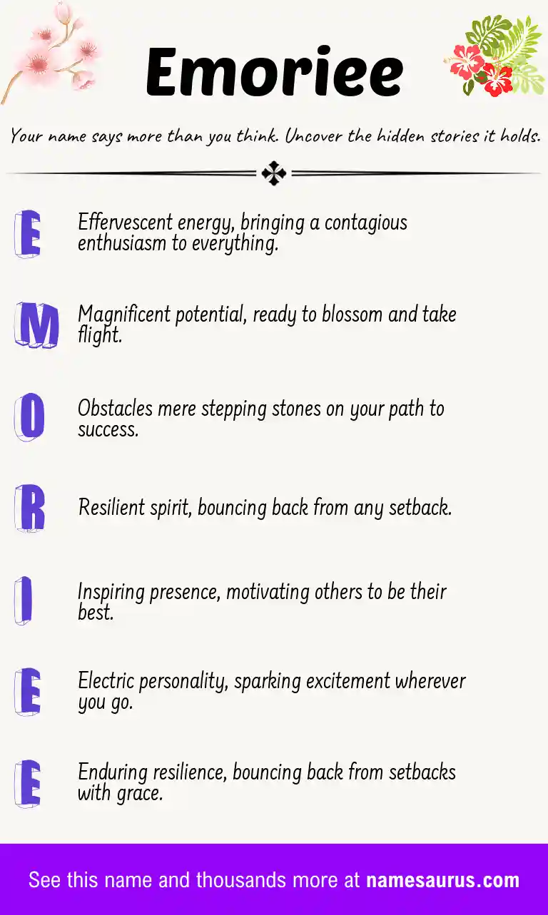 Acrostic poem about Emoriee.