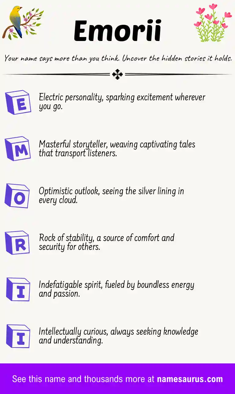 Acrostic poem about Emorii.