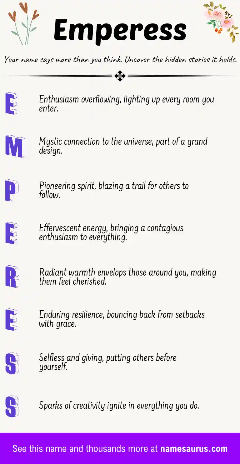 Acrostic poem about Emperess.