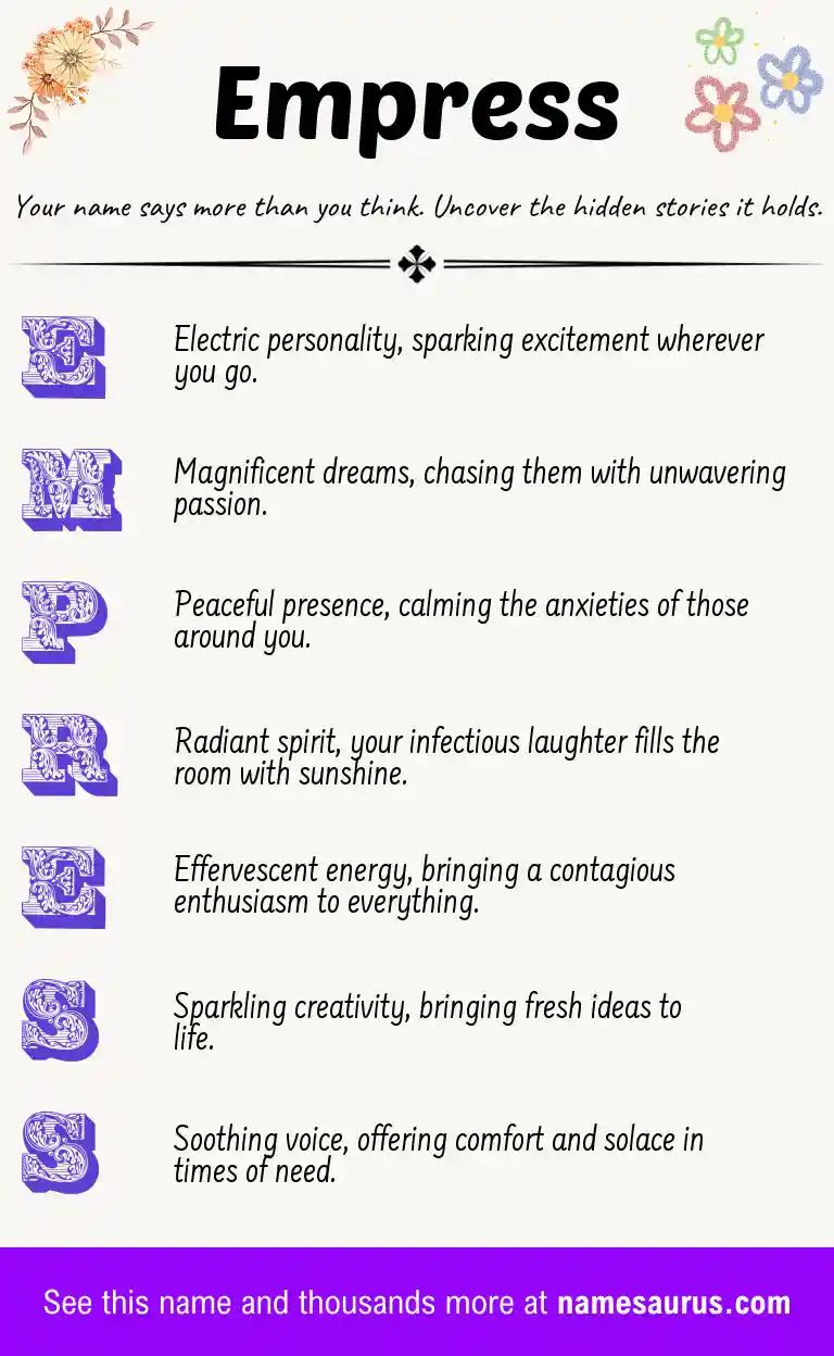 Acrostic poem about Empress.