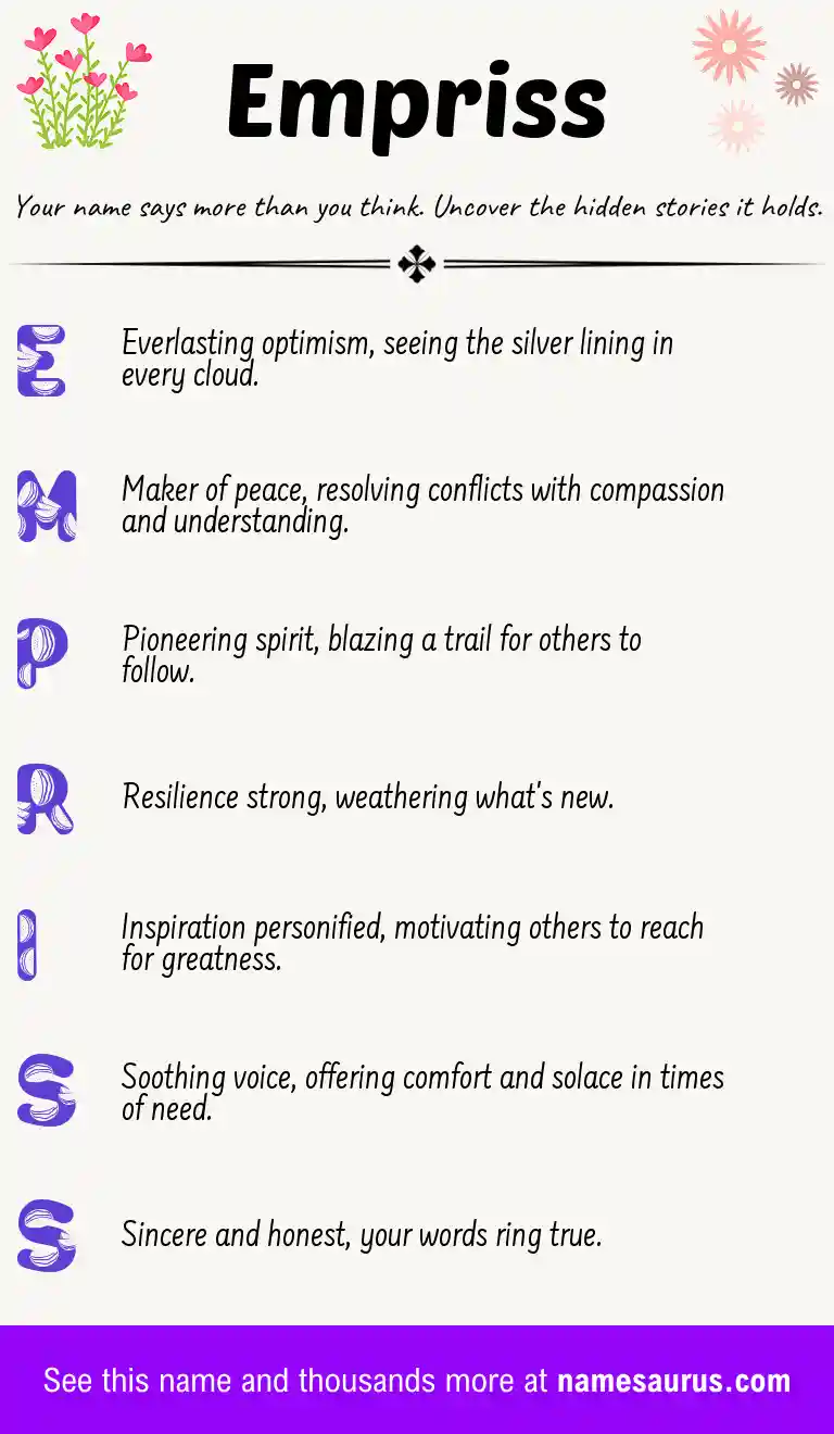 Acrostic poem about Empriss.