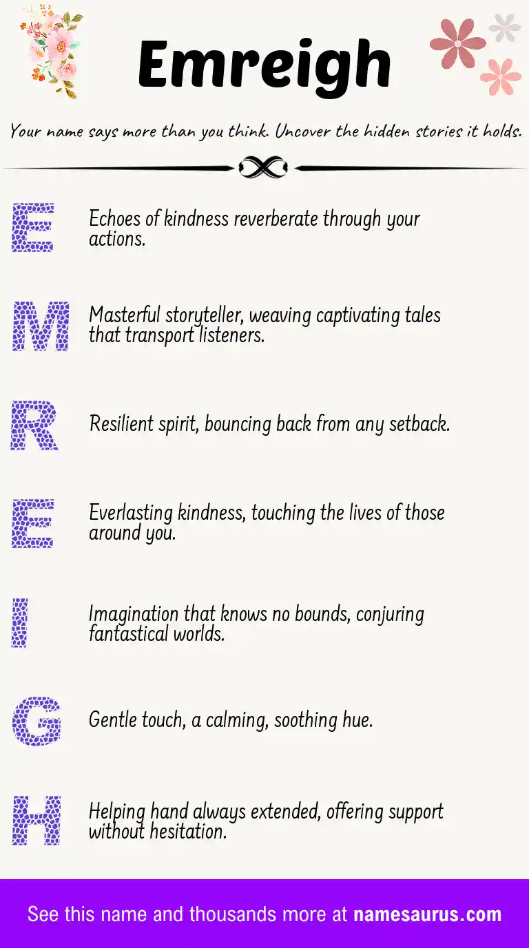 Acrostic poem about Emreigh.
