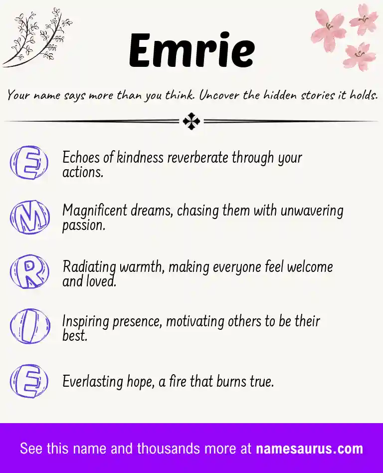 Acrostic poem about Emrie.