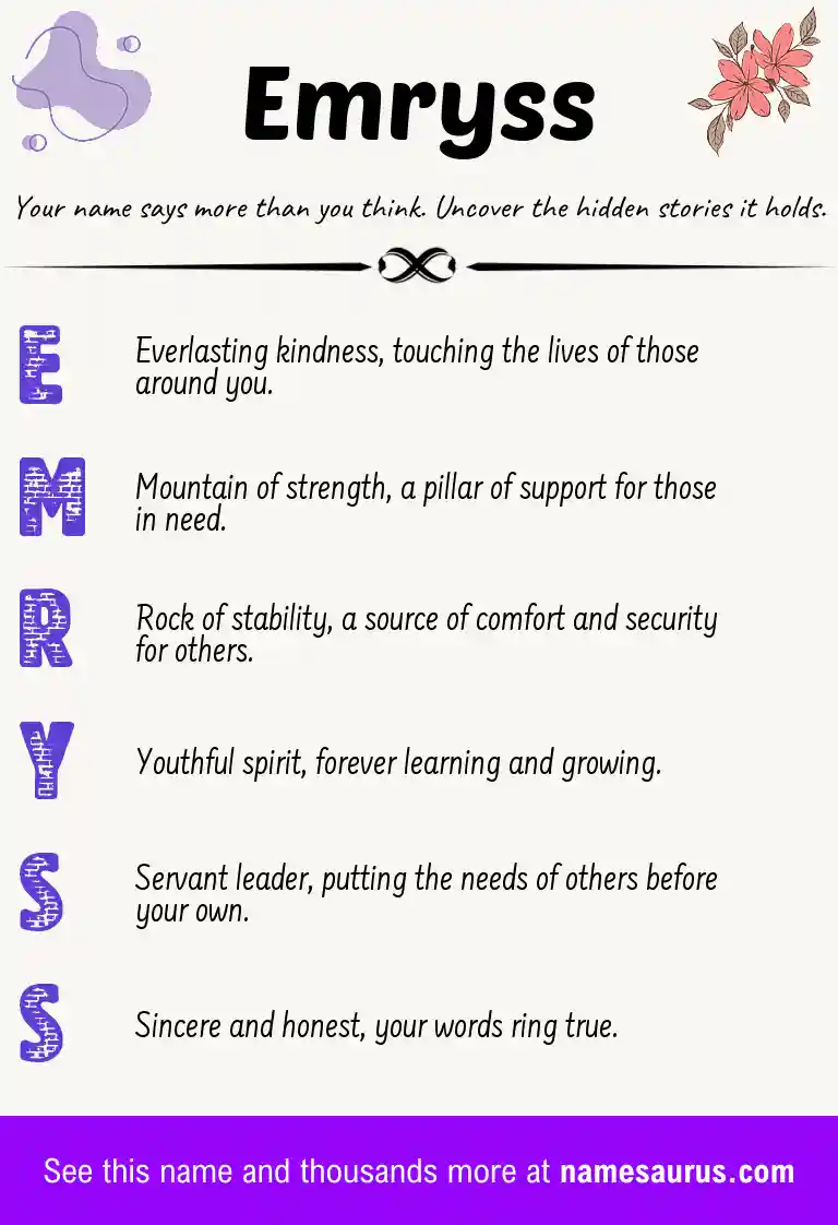 Acrostic poem about Emryss.