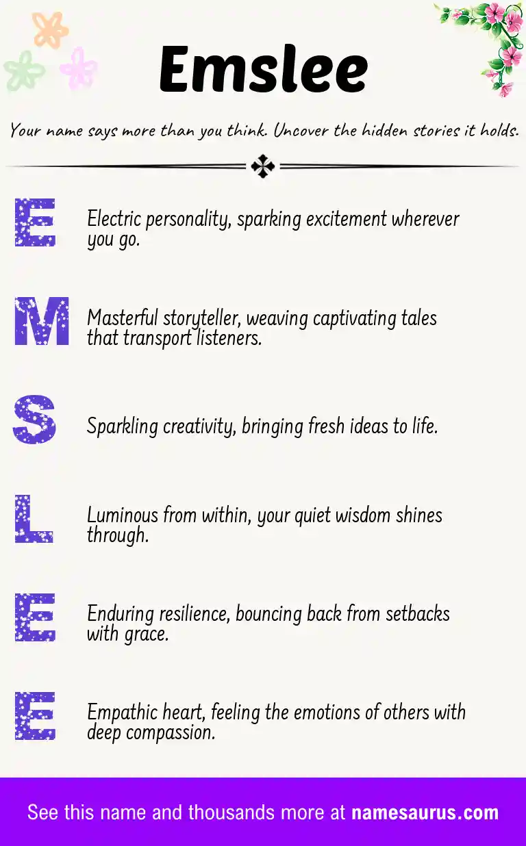 Acrostic poem about Emslee.