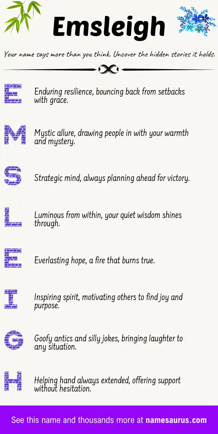 Acrostic poem about Emsleigh.