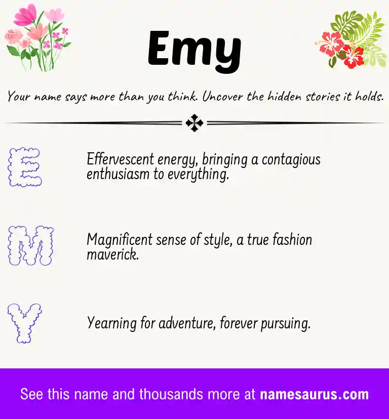 Acrostic poem about Emy.