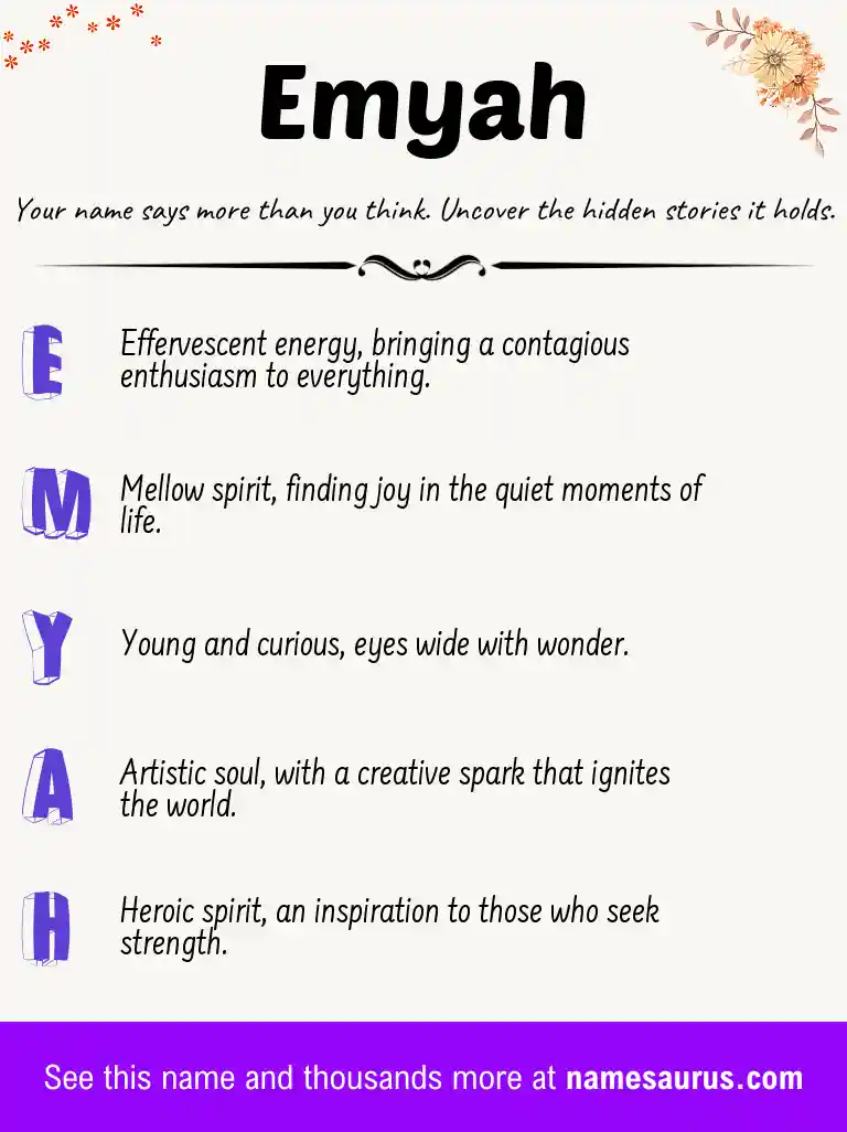 Acrostic poem about Emyah.