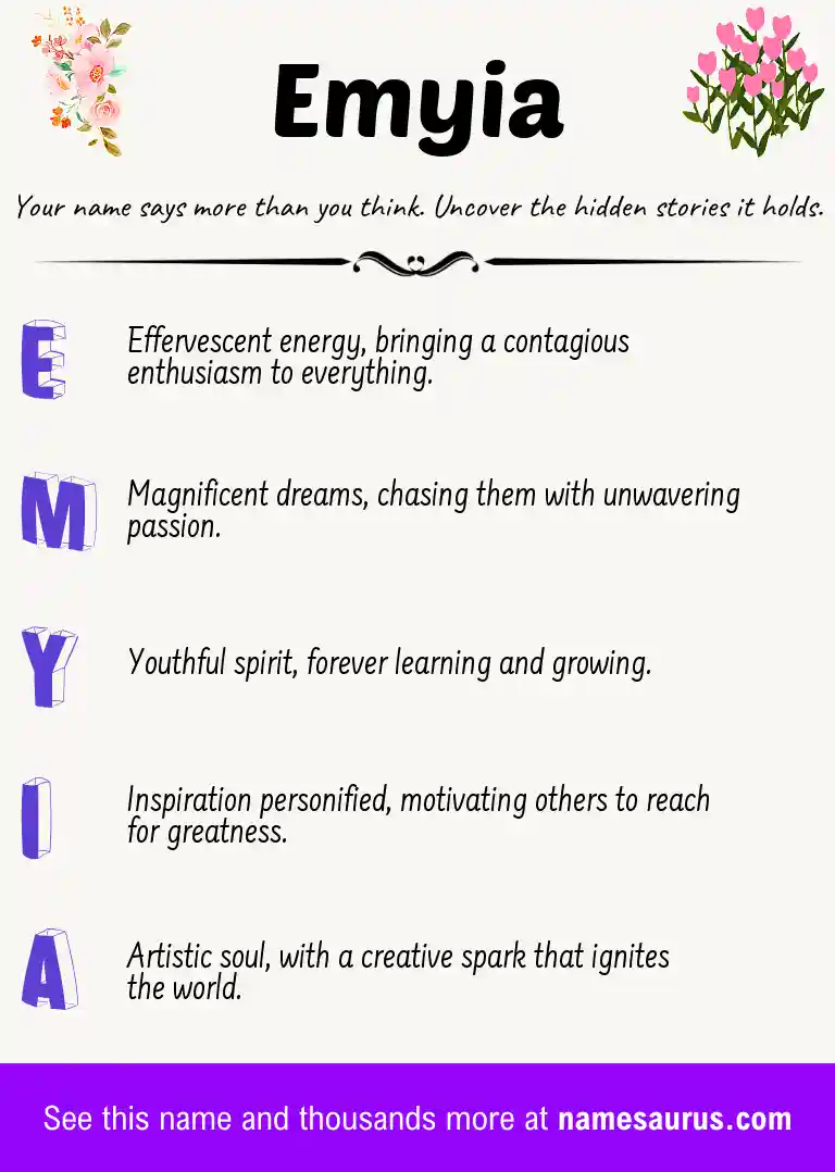 Acrostic poem about Emyia.