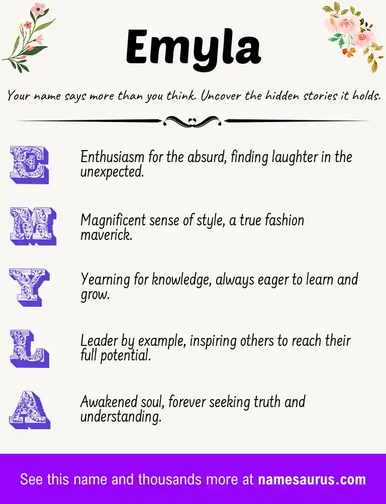 Acrostic poem about Emyla.