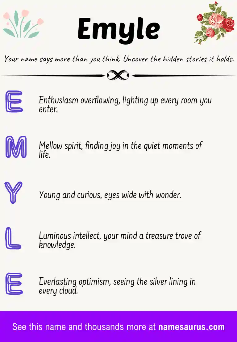 Acrostic poem about Emyle.
